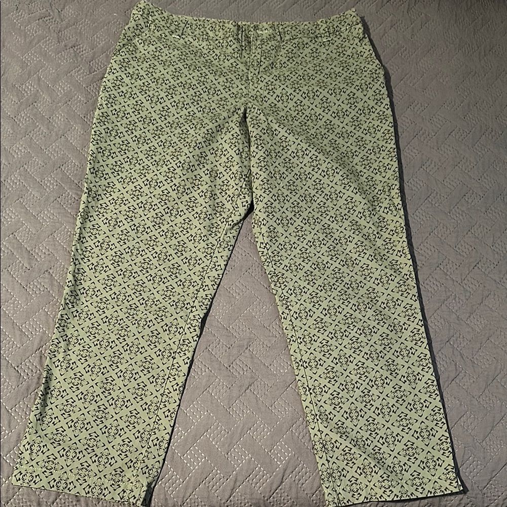 Patagonia Green Capris with Geometric Pattern